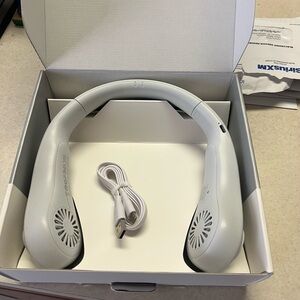 Portable White Neck Fan with USB Charging